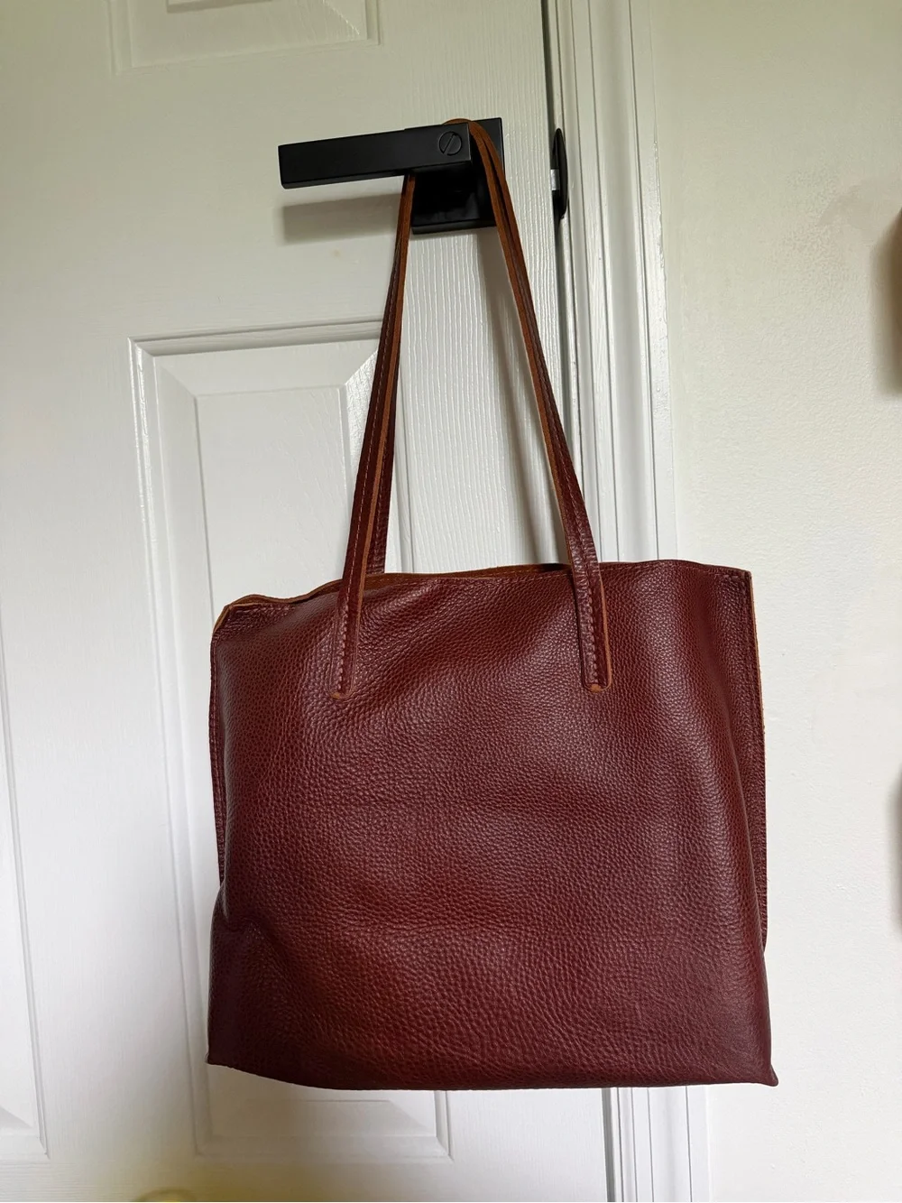 Portland Leather Brown Leather Tote - Picture 2 of 10